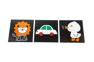 bộ 6 tranh decal kích thích thị giác - đen trắng và màu - Ảnh 3