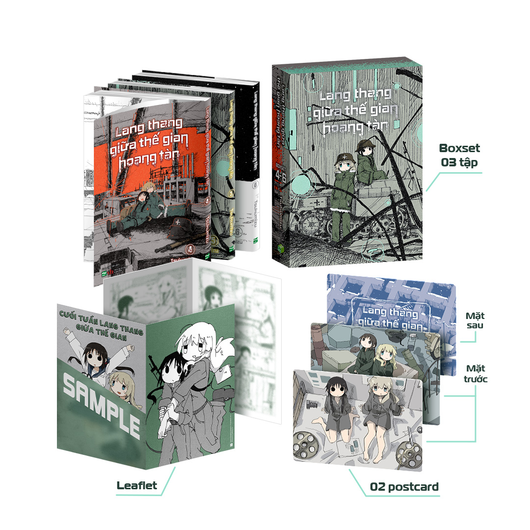 Bộ Boxset Manga - Lang Thang Giữa Thế Gian Hoang Tàn: Tập 4 - 6 (Hộp 3 Tập) - Bản Đặc Biệt - Tặng Kèm 1 Leaflet + 2 Postcard - Ảnh 2