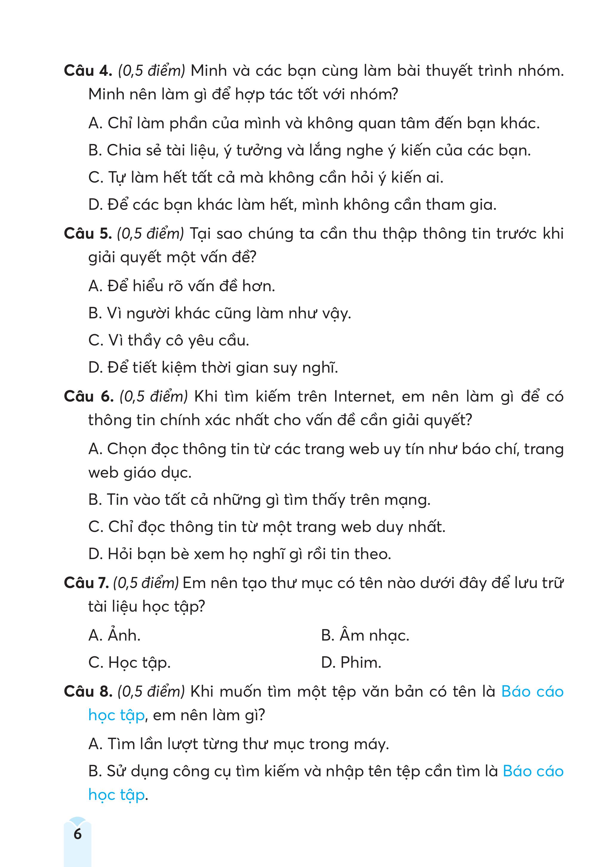 Bộ Đề Kiểm Tra, Đánh Giá Tin Học 5 - Ảnh 6