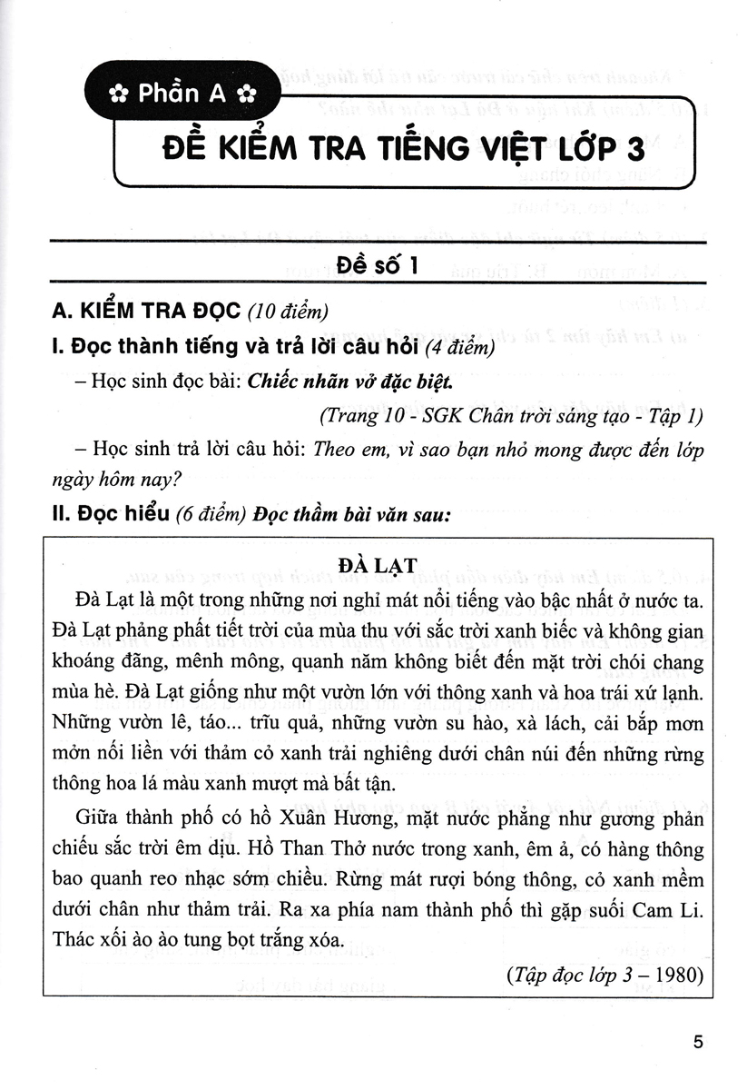 bộ đề kiểm tra môn tiếng việt lớp 3 (dùng kèm sgk chân trời sáng tạo) - Ảnh 5