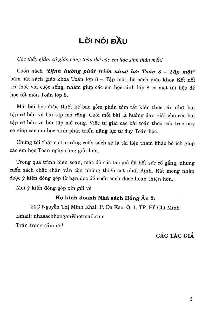 bộ định hướng phát triển năng lực toán 8 - tập 1 (bám sát sgk kết nối tri thức với cuộc sống) - Ảnh 3