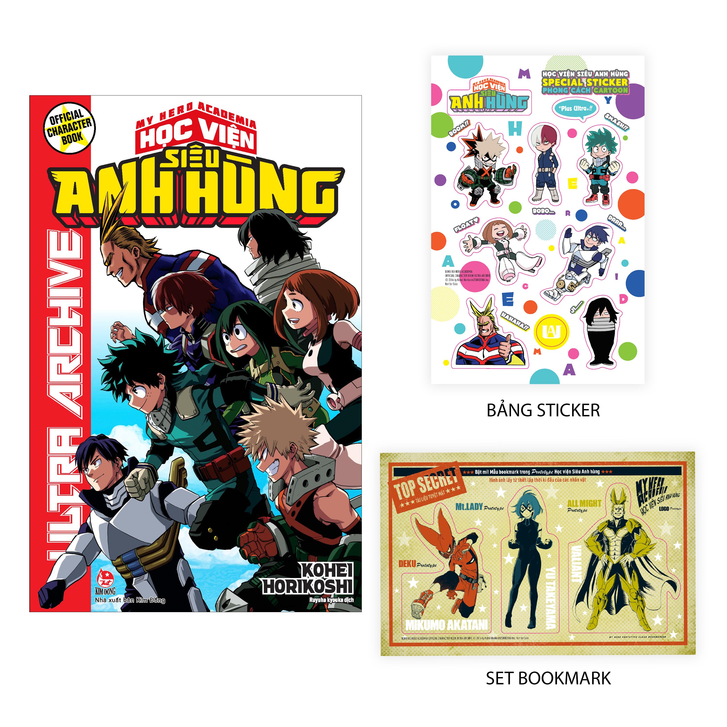 Bộ Official Character Book - My Hero Academia - Học Viện Siêu Anh Hùng - Ultra Archive - Tặng Kèm Set Bookmark PVC + Bảng Sticker - Ảnh 2