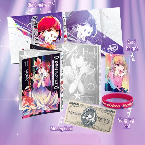 Bộ Oshi No Ko - Dưới Ánh Hào Quang - Tập 11 - Bản Đặc Biệt - Bìa Đặc Biệt Hai Mặt + Money Card + Card Idol + Vòng Tay Idol