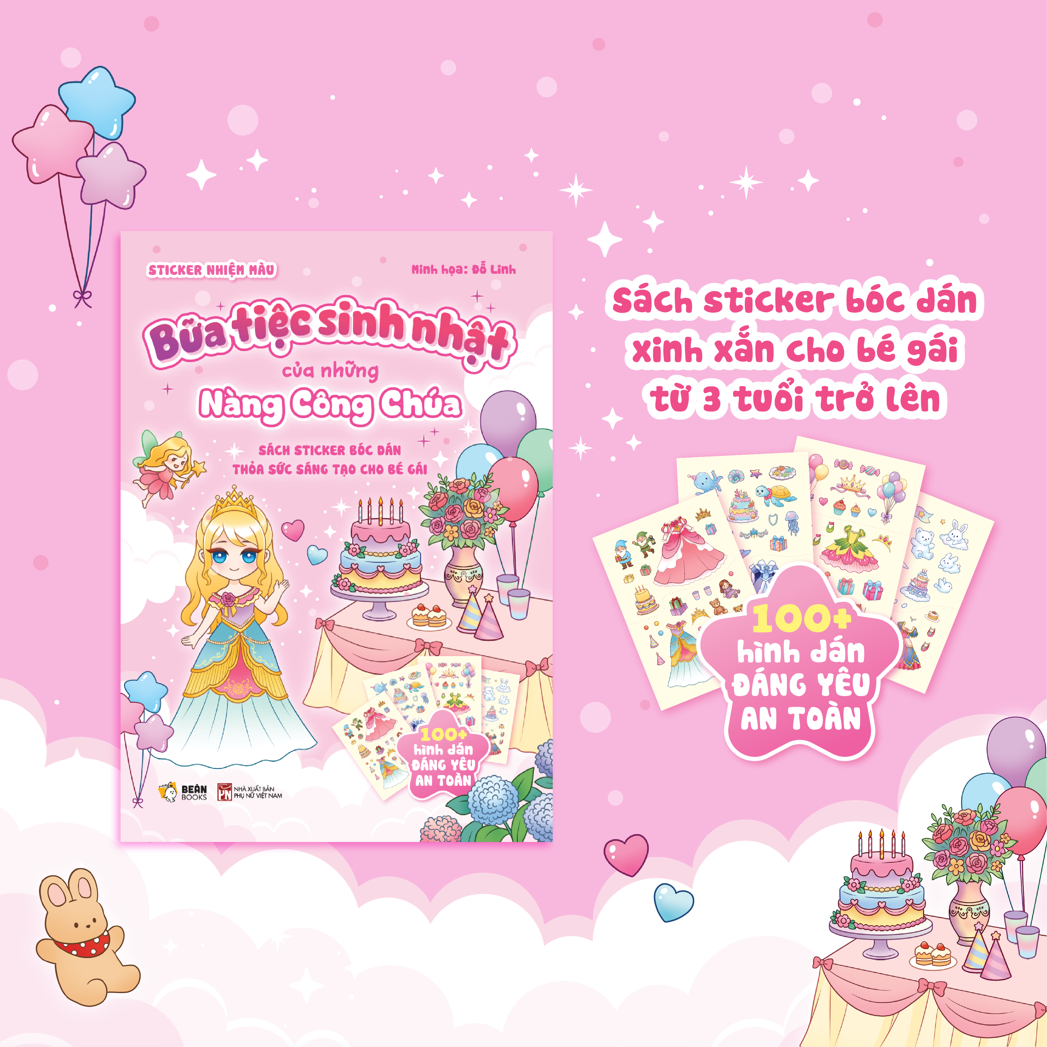 Bộ Sách Sticker Bóc Dán Thỏa Sức Sáng Tạo Cho Bé Gái - Bữa Tiệc Sinh Nhật Của Những Nàng Công Chúa - Ảnh 3