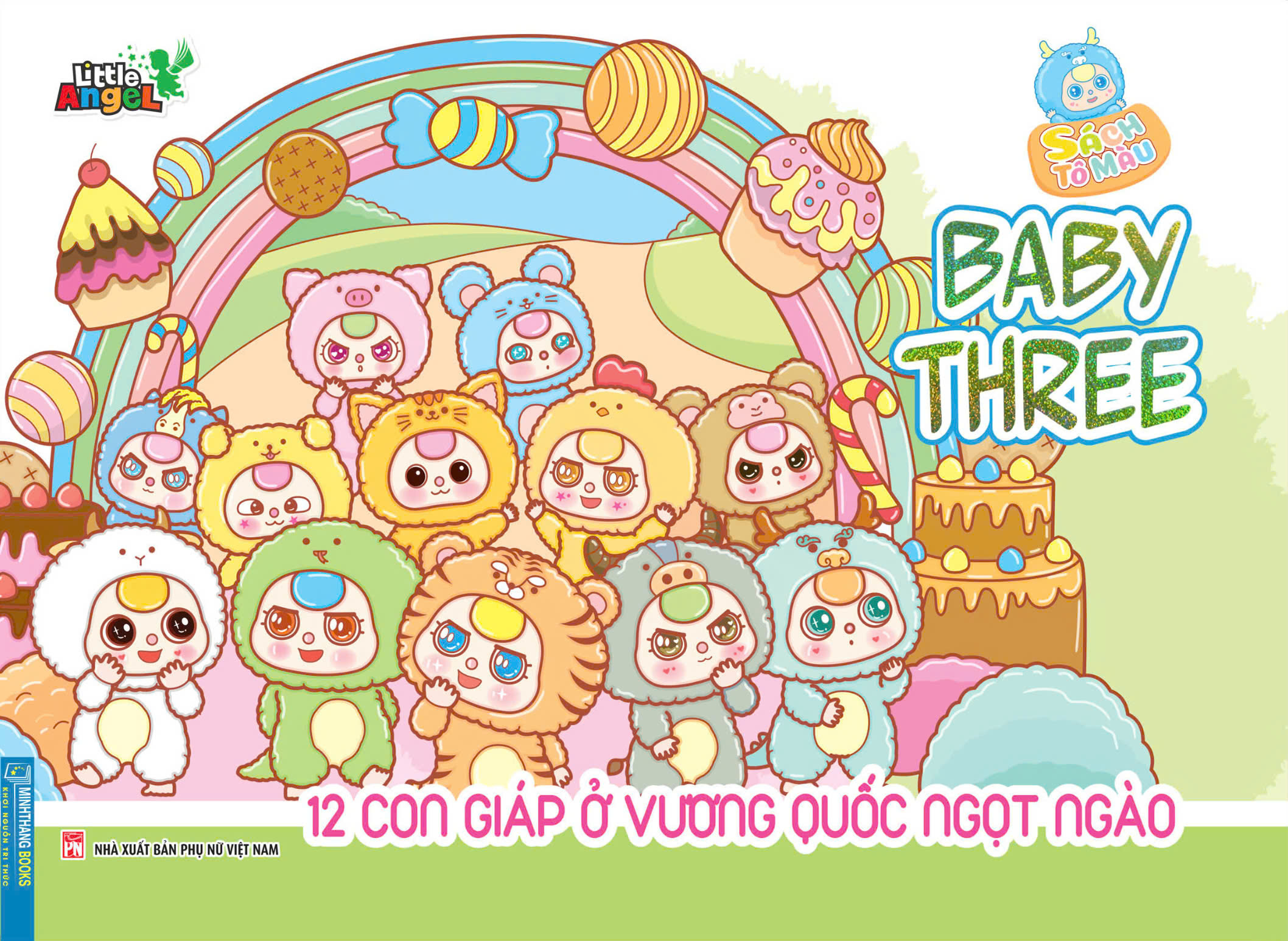 bộ sách tô màu baby three ở thế giới cổ tích + baby three 12 con giáp ở vương quốc ngọt ngào (bộ 2 cuốn) - tặng kèm sách trang điểm thần tượng âm nhạc hàn quốc ngẫu nhiên - Ảnh 2