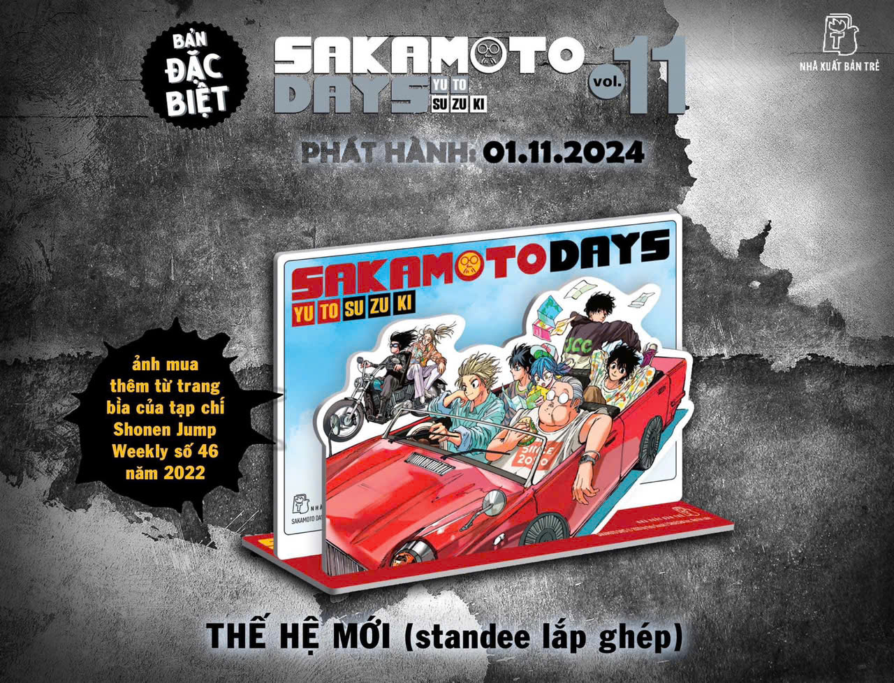 Bộ Sakamoto Days - Tập 11 - Một Đòn - Bản Đặc Biệt - Tặng Kèm Obi + Huy Hiệu + Set 3 Card Đổi Nền + Standee Lắp Ghép - Ảnh 7