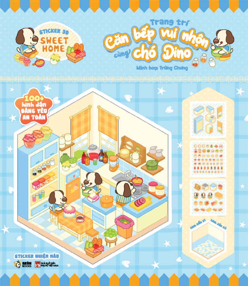 Bộ Sticker 3D Sweet Home - Trang Trí Căn Bếp Vui Nhộn Cùng Chó Dino - Ảnh 3
