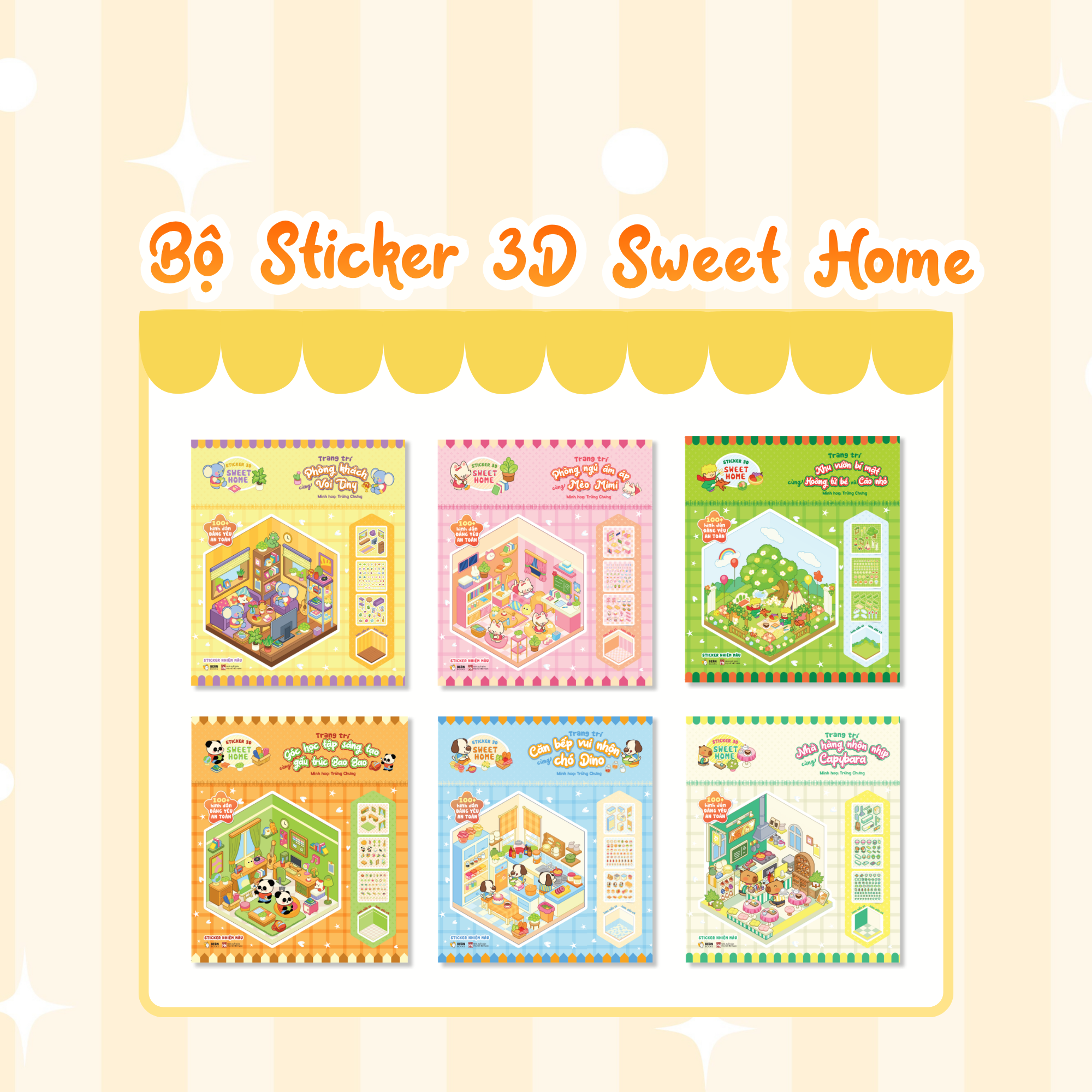 Bộ Sticker 3D Sweet Home - Trang Trí Góc Học Tập Sáng Tạo Cùng Gấu Trúc Bao Bao - Ảnh 6