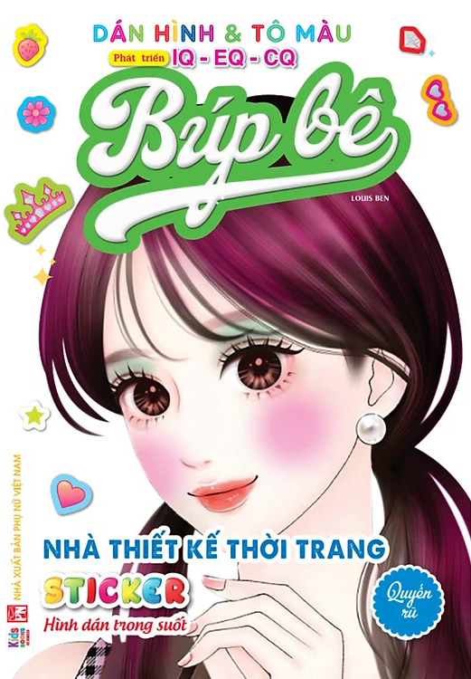 dán hình và tô màu búp bê - nhà thiết kế thời trang - quyến rũ - sticker trong suốt - Ảnh 2
