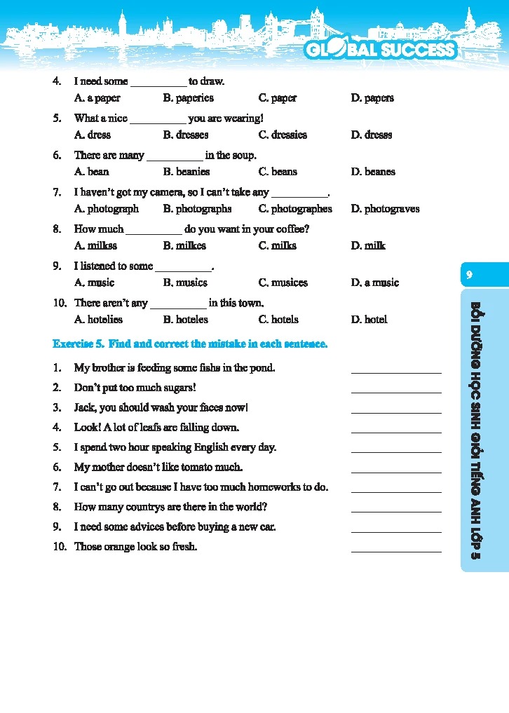 global success - bồi dưỡng học sinh giỏi tiếng anh lớp 5 (có đáp án) - Ảnh 6