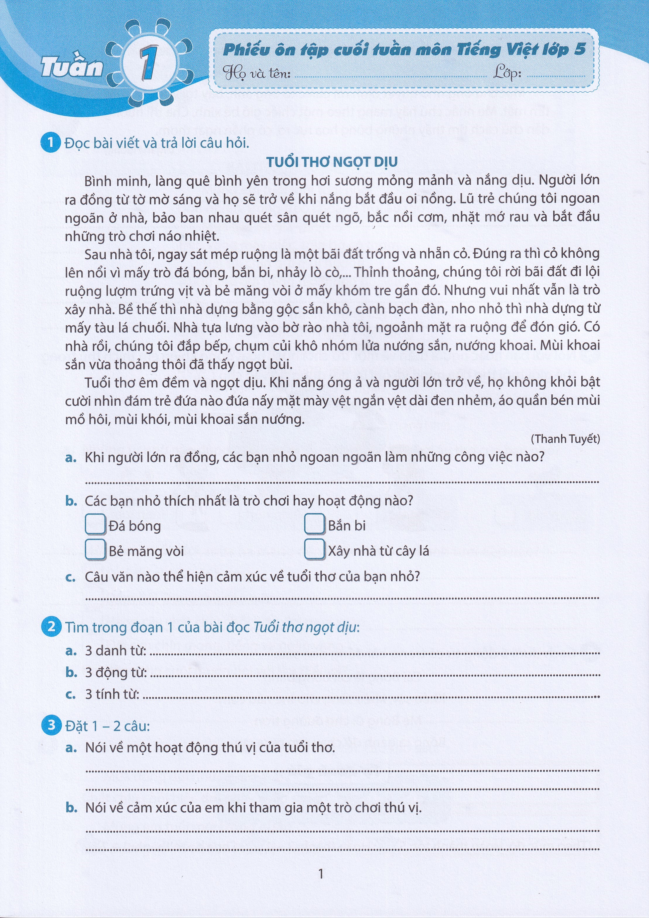 Phiếu Ôn Tập Cuối Tuần Môn Tiếng Việt - Lớp 5 (Theo Sách Giáo Khoa Kết Nối Tri Thức Với Cuộc Sống) - Ảnh 3