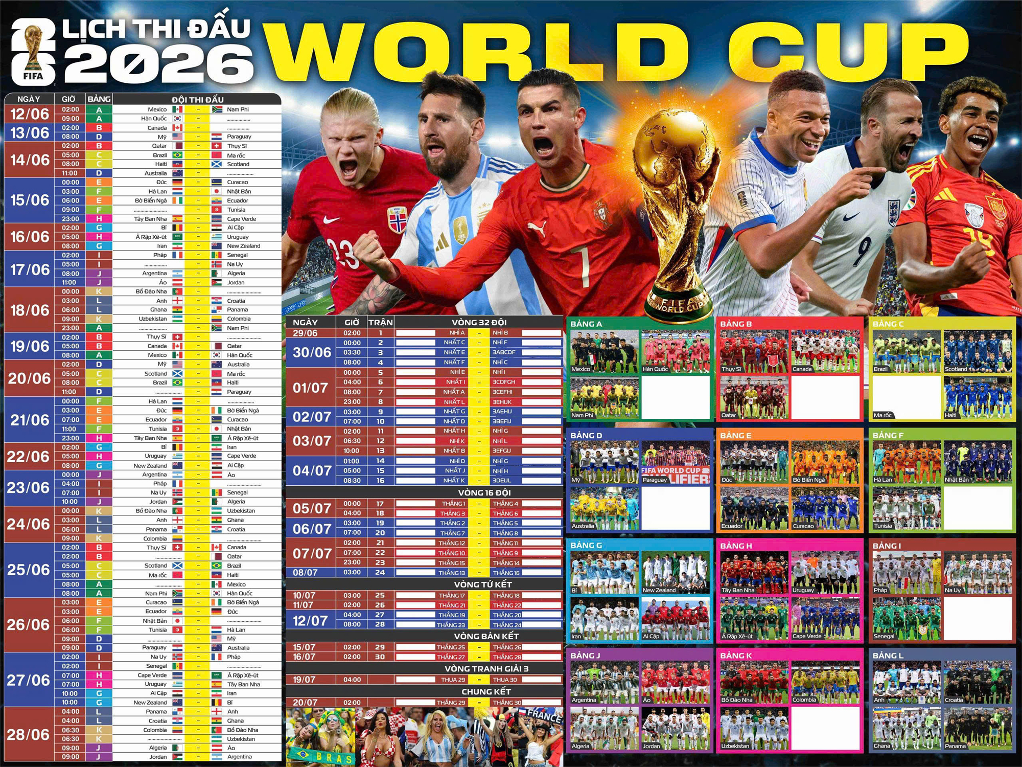 Poster Lịch Thi Đấu FIFA World Cup 2026 - Ảnh 2