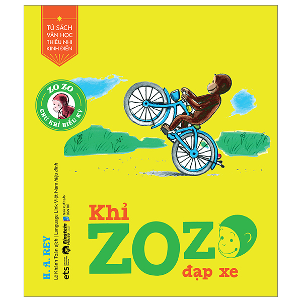 tủ sách văn học thiếu nhi kinh điển - zozo chú khỉ hiếu kỳ - khỉ zozo đạp xe